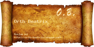 Orth Beatrix névjegykártya