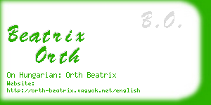 beatrix orth business card